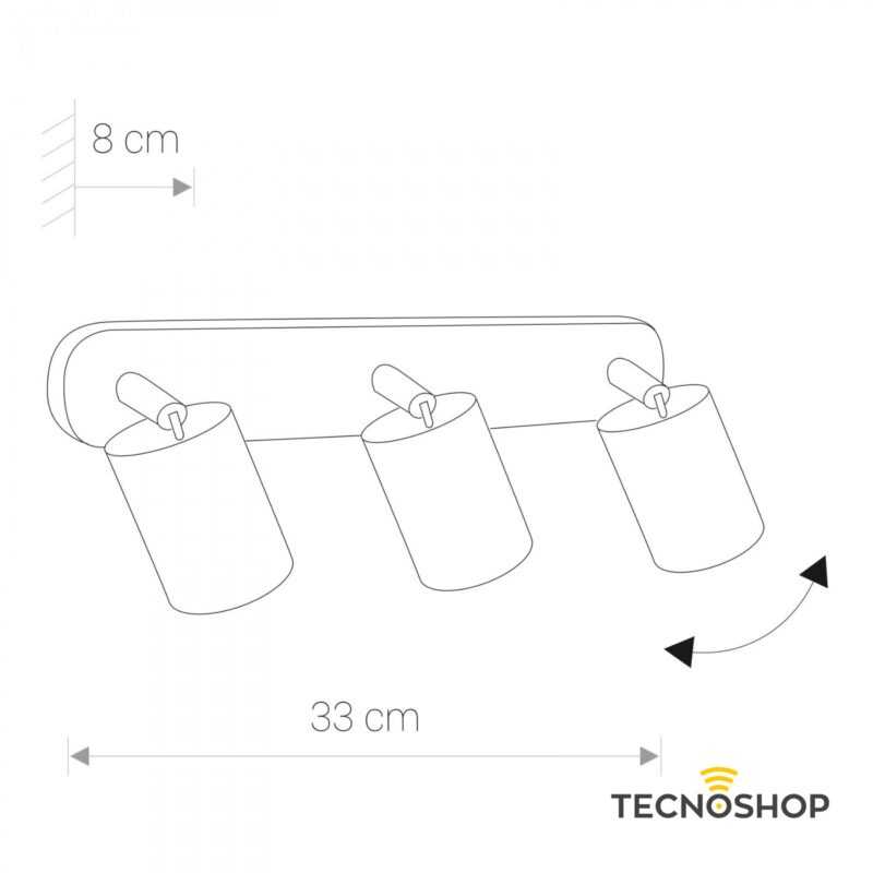 NOWODVORSKI BARRA CON 3 SPOT ORIENTABILI “EYE SPOT” GRIGIO GRAFITE PER LAMPADE GU10 - immagine 4