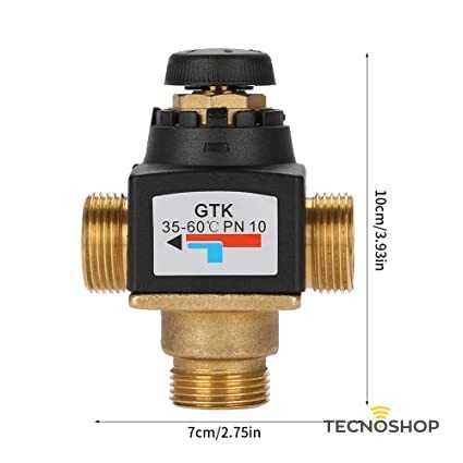 MISCELATORE TERMOSTATICO SOLARE A 3 VIE DA 1'' + RACCORDI DA 3/4" - immagine 2