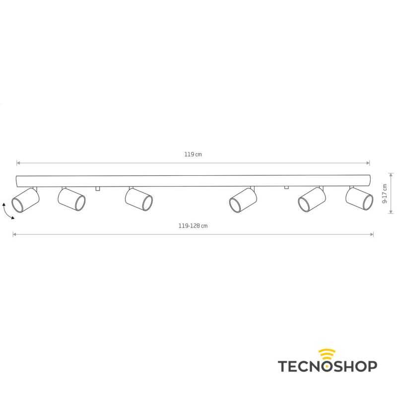 NOWODVORSKI BARRA CON 6 SPOT ORIENTABILI “EYE SPOT” BIANCO PER LAMPADE GU10 - immagine 4