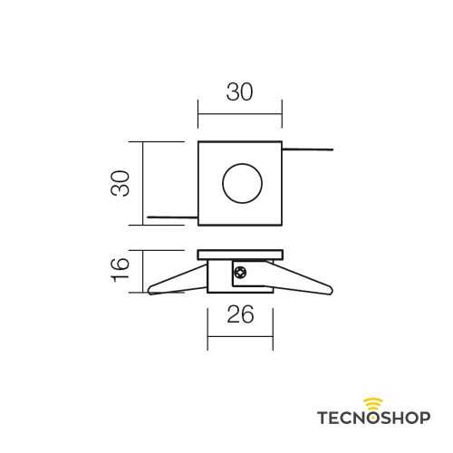 SMARTER LED INCASSO QUADRATO 1W 4000K 45° BIANCO - immagine 2