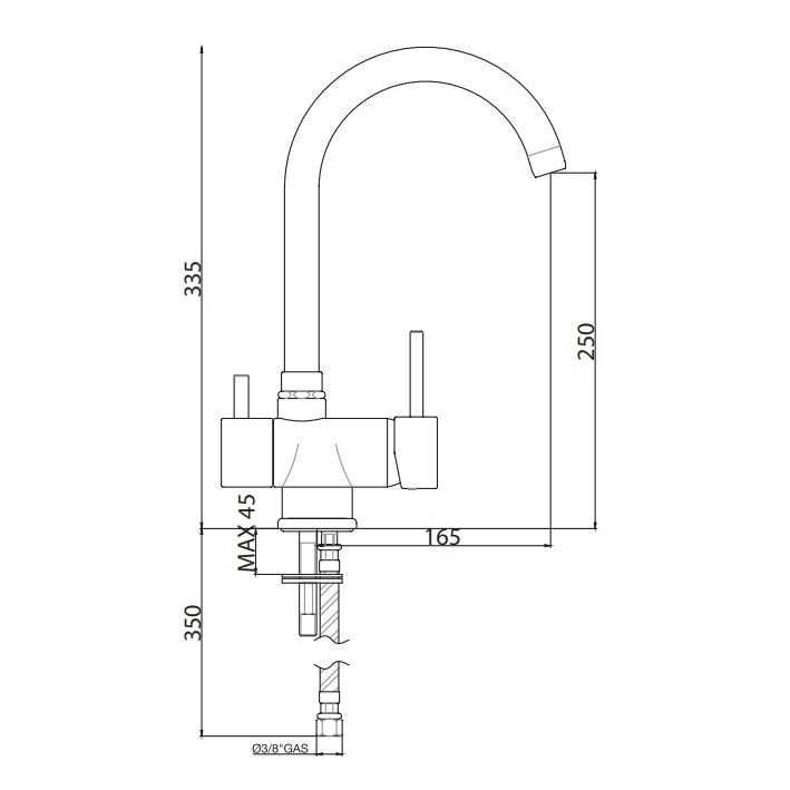 GABOLI MISCELATORE LAVELLO CON DEVIATORE A BOCCA ALTA CROMATO - immagine 2