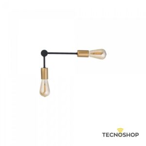 NOWODVORSKI APPLIQUE "ROTOR" 2xE27 CON FINITURE NERO/ORO