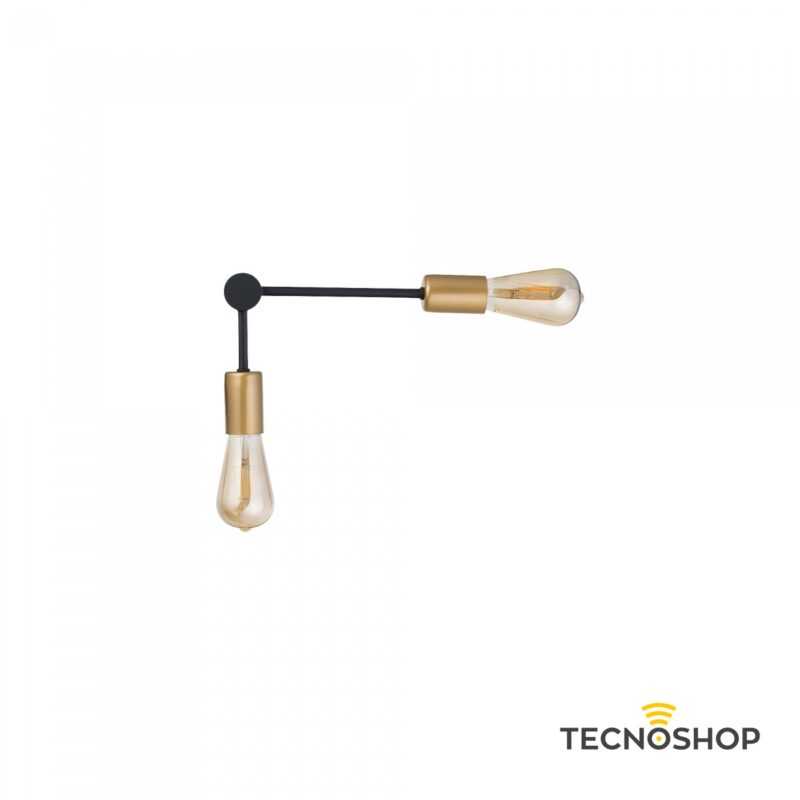 NOWODVORSKI APPLIQUE "ROTOR" 2xE27 CON FINITURE NERO/ORO