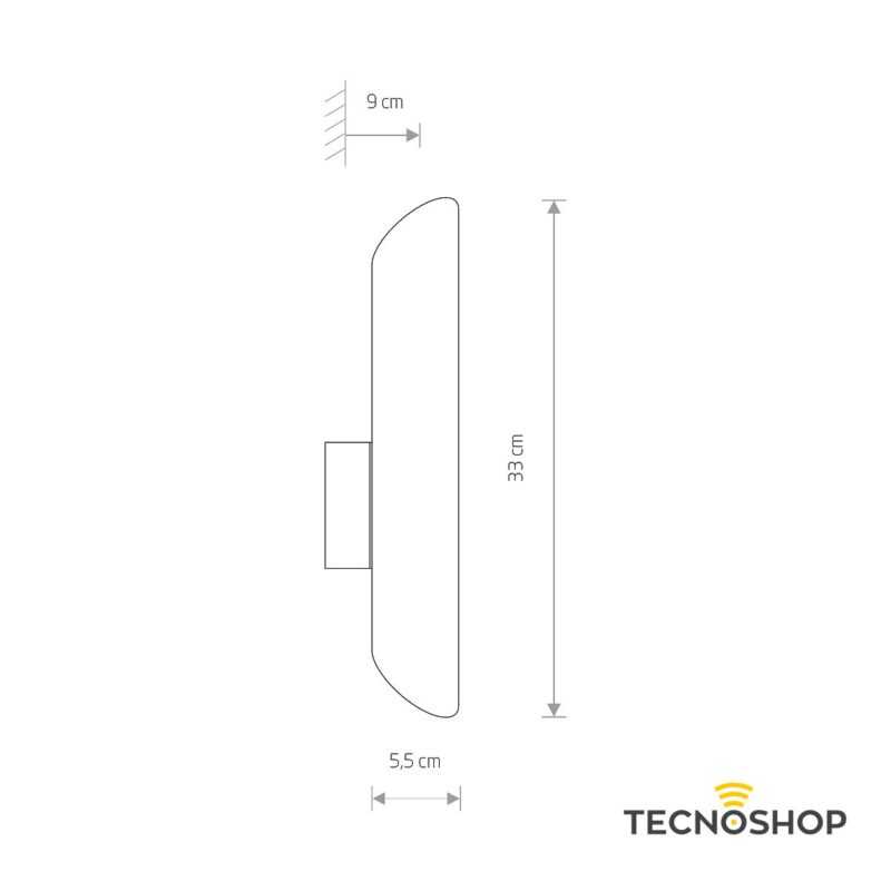 NOWODVORSKI APPLIQUE DA PARETE "EYE WALL CUT" 2xGU10 NERO - immagine 2