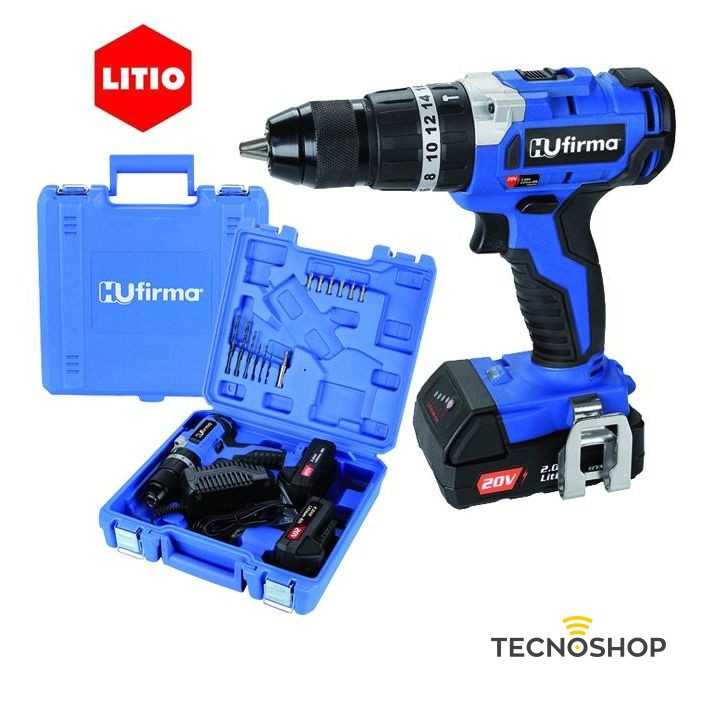 HU-FIRMA TRAPANO A PERCUSSIONE 20V IN VALIGETTA CON 2 BATTERIE DA 2Ah