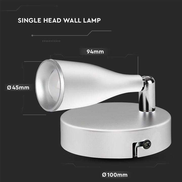 SPOT LED ORIENTABILE 4.5W 4000K BIANCO - immagine 3