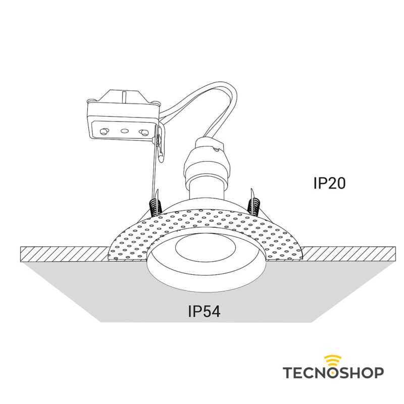 NOWODVORSKI FARETTO INCASSO PER CARTONGESSO 1XGU10 IP54 NERO - immagine 3