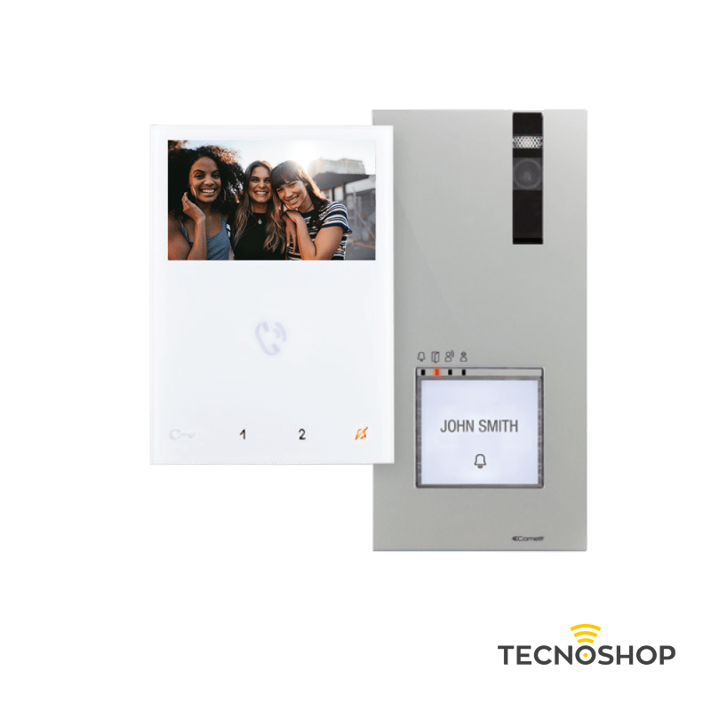 COMELIT KIT VIDEOCITOFONICO QUADRA E MINI VIVAVOCE 4,3 POLLICI 2 FILI