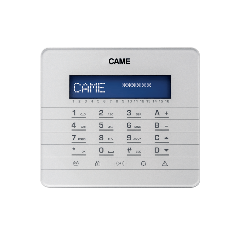 CAME TASTIERA LCD 846CA-0110 CON TASTI A SFIORO COLORE BIANCO