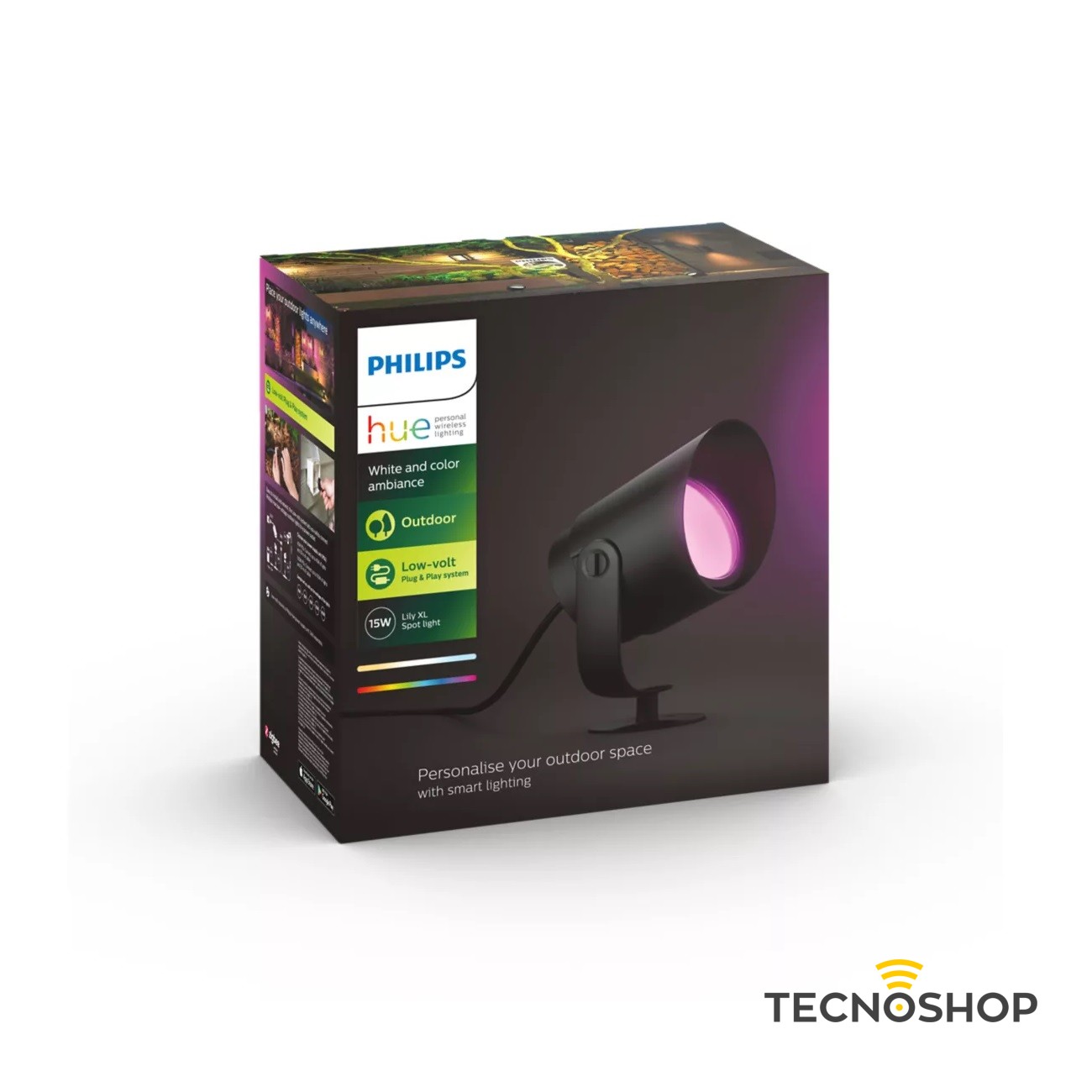 PHILIPS HUE FARETTO PER ESTERNI NERO LILY XL - immagine 4