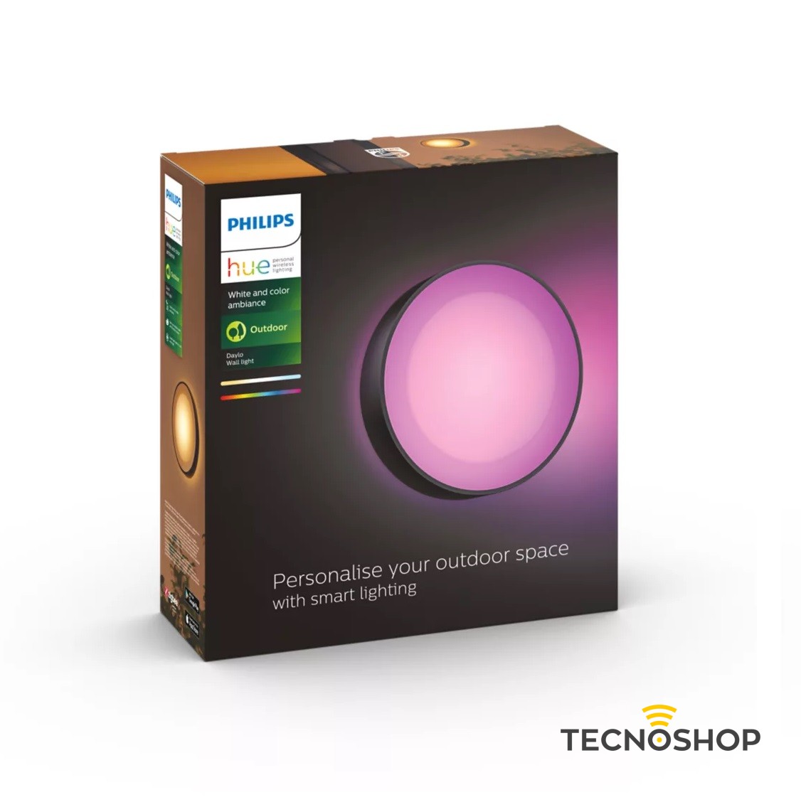 PHILIPS HUE LAMPADA A PARETE NERA DA ESTERNO DAYLO - immagine 3