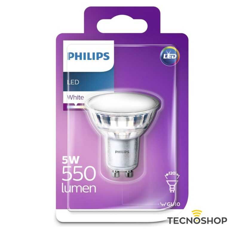 PHILIPS LAMPADA LED GU10 5W 120° 3000K 550LM - immagine 2