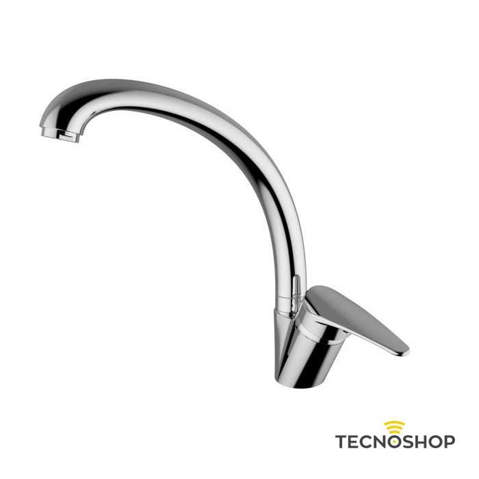 TEOREMA MISCELATORE LAVELLO CANNA ALTA SERIE T-ONE CROMATO - immagine 2