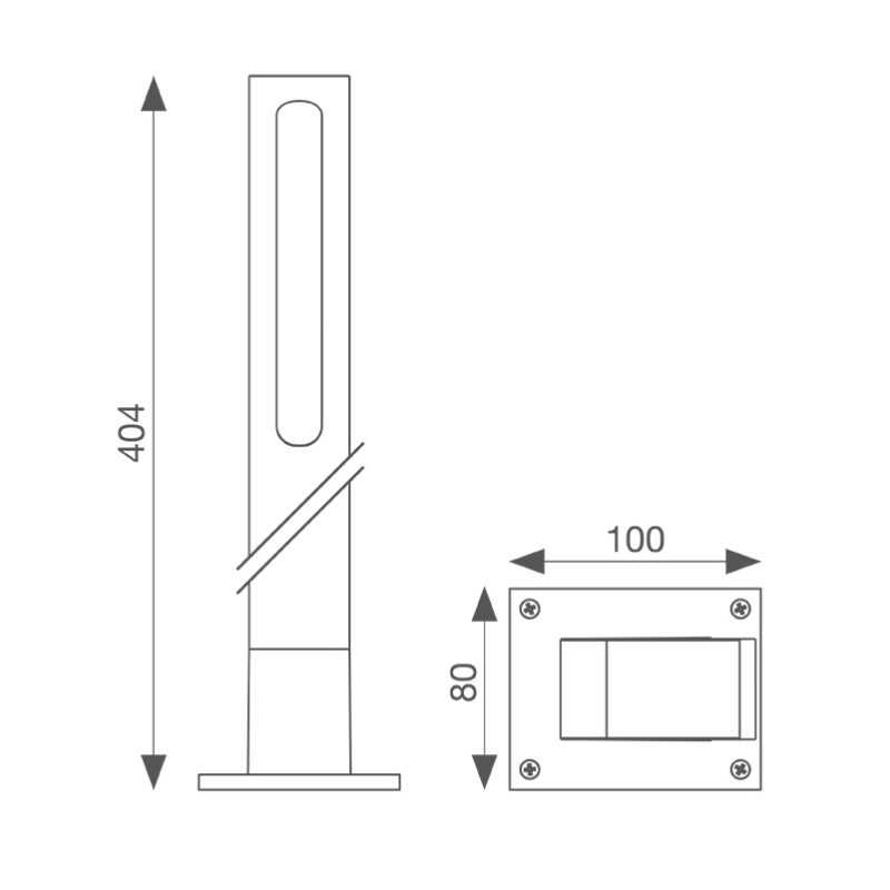 KEY PALETTO 900STIKDD "STIK" DOWN 2W 3000K H=40cm RAL7016 GRIGIO IP54 - immagine 4