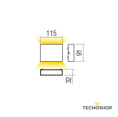 REDO APPLIQUE LED "KAMAL" 4.4W 4000K 115x91x32mm CON FINITURA BIANCA - immagine 2