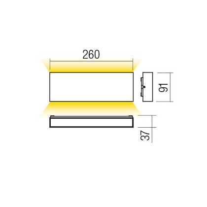REDO APPLIQUE LED KAMAL 15W 3000K IP54 CORTEN - immagine 2