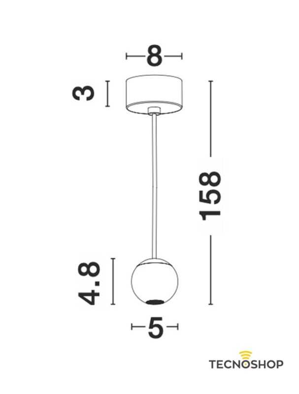 NOVALUCE SOSPENSIONE LED "NOCCI" 4.5W 3000K 158cm NERA - immagine 5