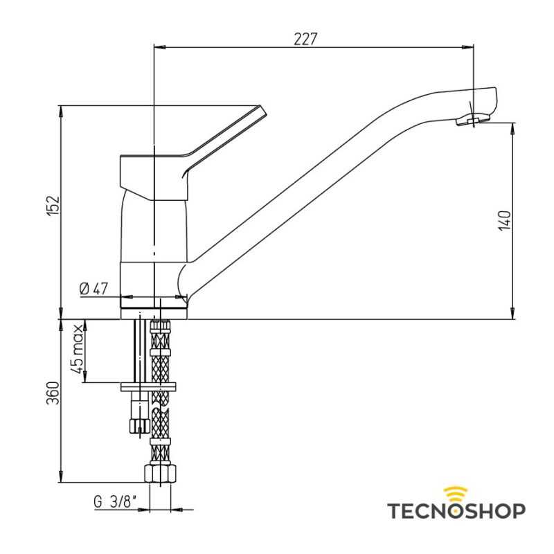 PAINI MONOCOMANDO LAVELLO "HORNET" BOCCA COASSIALE CROMATO - immagine 2