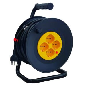 AVVOLGICAVO CON CAVALLETTO CON 4 PRESE SCHUKO/BIPASSO 3x1.5mmq L.15mt