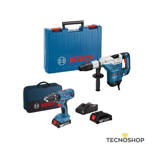 BOSCH SET MARTELLO SDS MAX "GBH 5-40 DCE" + AVVITATORE "GSB 18V-21" IN VALIGIA