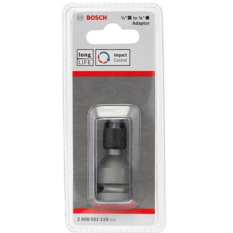 BOSCH ADATTATORE 1/2" PER INSERTI A BUSSOLA DA 1/4" - immagine 2
