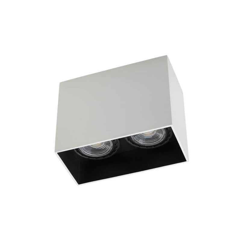 REDO PLAFONE "XCARD" 2xGU10 BIANCO SABBIATO