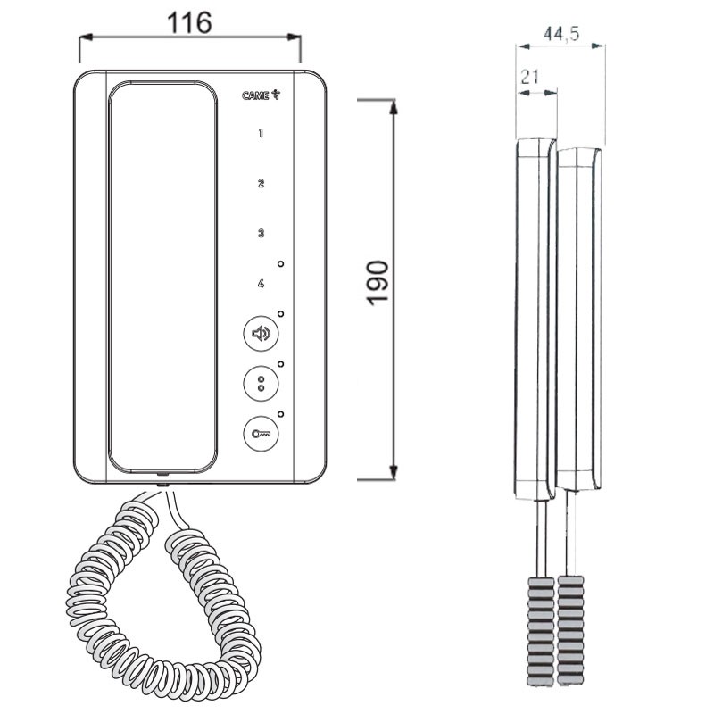 CAME CITOFONO CON CORNETTA AGATA A EVO 840CA-0050 - immagine 5