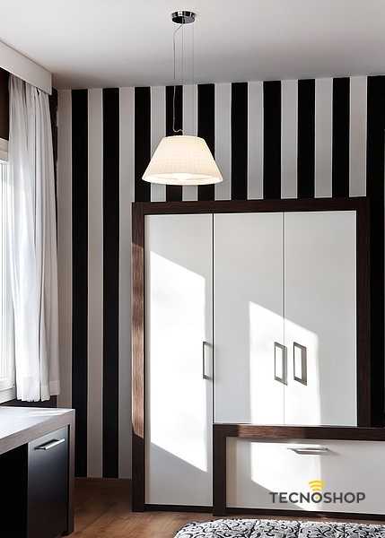 FABBIAN SOSPENSIONE "FLOW" 1xE27 D.45mm CON DIFFUSORE IN VETRO BIANCO - immagine 3