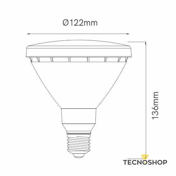 BENEITO LAMPADA LED PAR 38 E27 15W VERDE - immagine 3