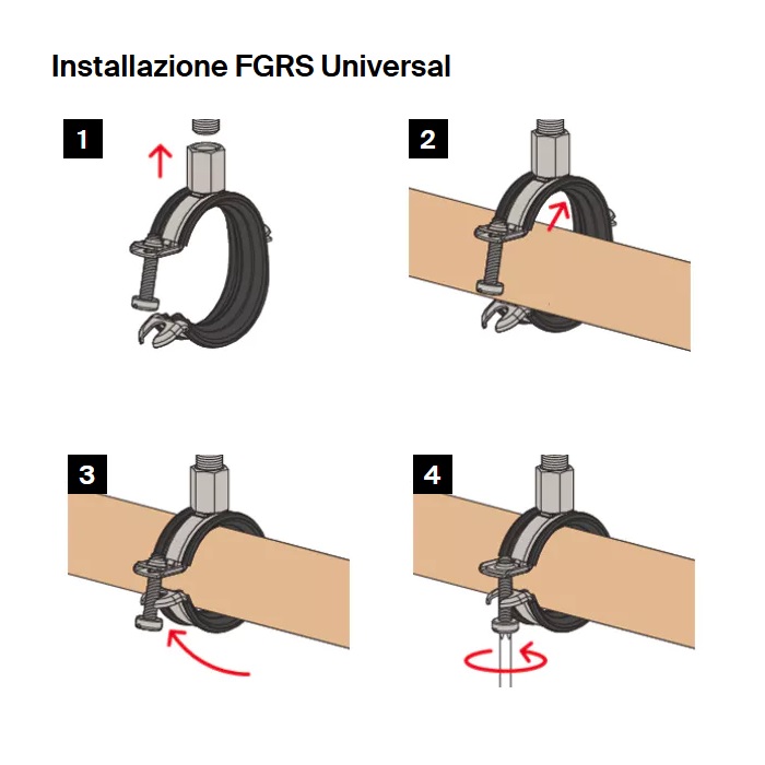 FISCHER COLLARE ISOLATO DA 25-30mm M8/10 A CHIUSURA RAPIDA - immagine 2
