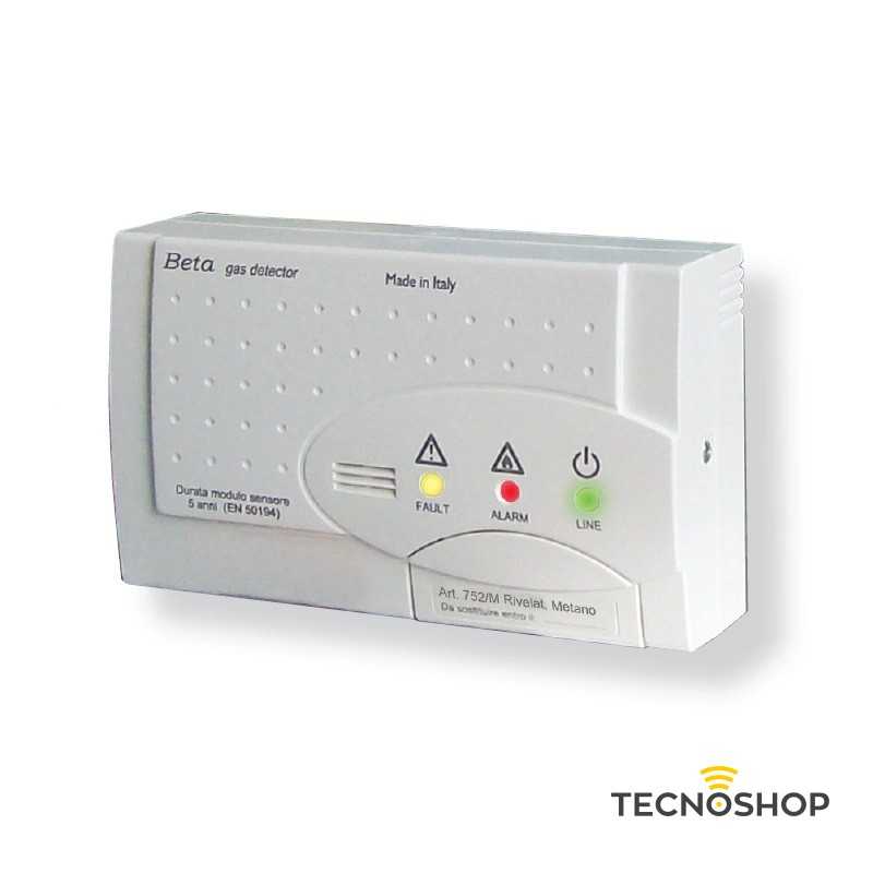 GECA RILEVATORE FUGHE GAS METANO BETA 752 CON SENSORE SOSTITUIBILE