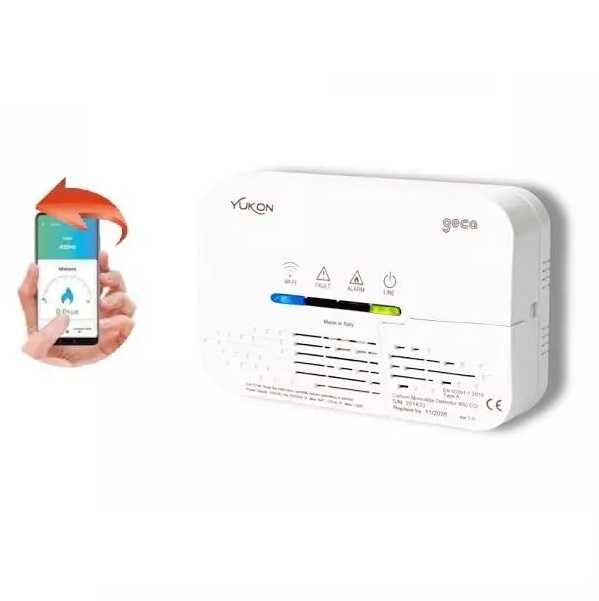 GECA RILEVATORE GAS METANO WIFI "YUKON 852" CON SENSORE SOSTITUIBILE - immagine 2