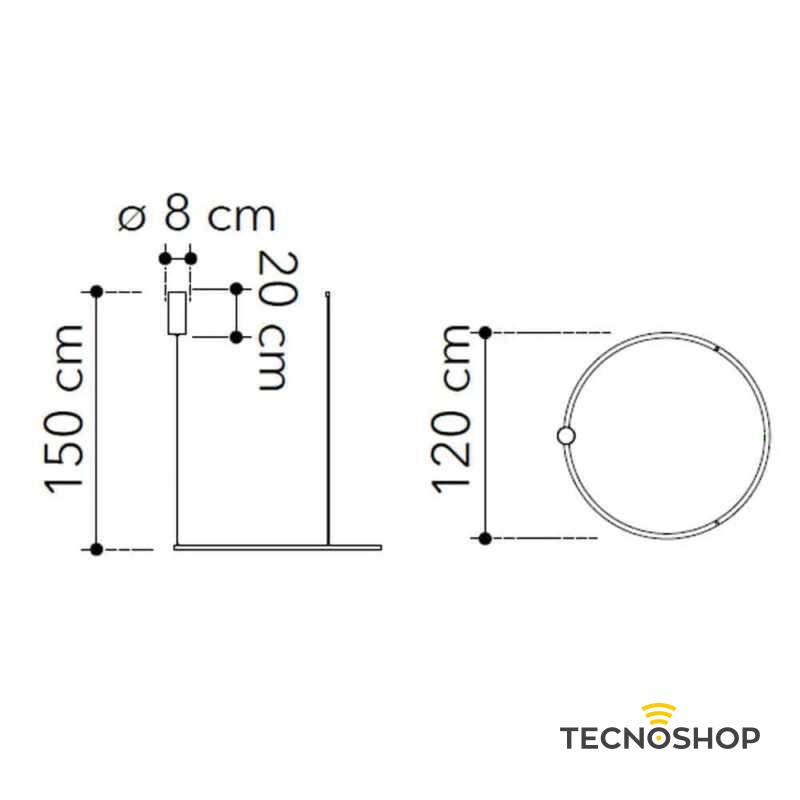 INTEC SOSPENSIONE LED CIRCOLARE "HOOP" 60W D.120cm TRICOLOR NERA - immagine 3
