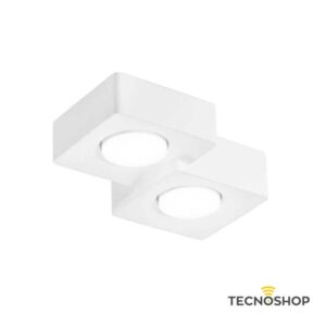 INTEC PLAFONE QUADRATO "ATHEN" 2xGX53 IN GESSO BIANCO