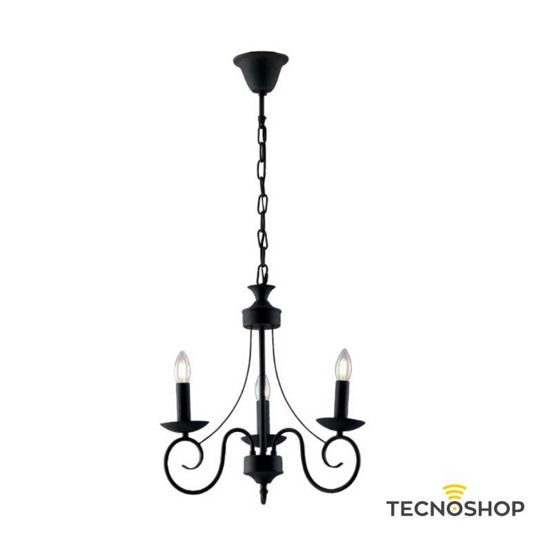 INTEC SOSPENSIONE "BEATRICE" 3xE14 H.120cm ANTRACITE