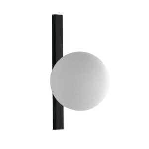 INTEC APPLIQUE "ENOIRE" 1xE14 NERO MATTO CON SFERA VETRO SATINATO