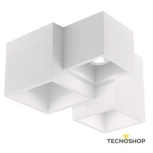 INTEC PLAFONE QUADRATO “FOSTER” 3xGU10 IN GESSO BIANCO