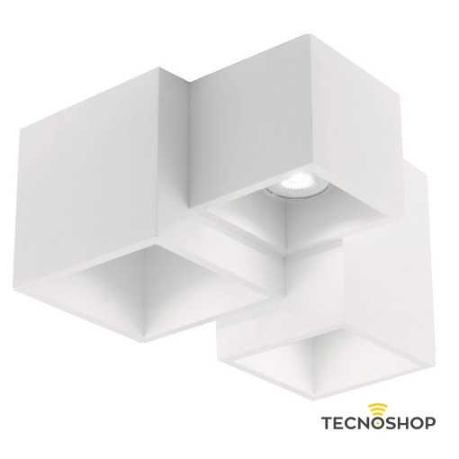 INTEC PLAFONE QUADRATO “FOSTER” 3xGU10 IN GESSO BIANCO