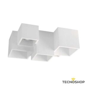 INTEC PLAFONE QUADRATO “FOSTER” 5xGU10 IN GESSO BIANCO