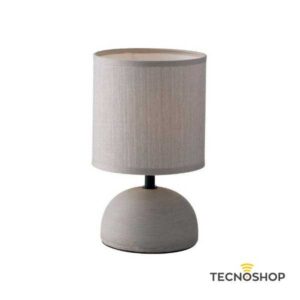 INTEC LAMPADA DA TAVOLO "FURORE" 1XE14 CON BASE IN CERAMICA GRIGIA E PARALUME IN TESSUTO