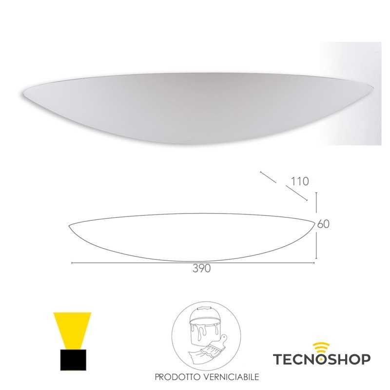 INTEC APPLIQUE IN GESSO VERNICIABILE "LIVIGNO" 2xG9 CON FINITURA BIANCA - immagine 3