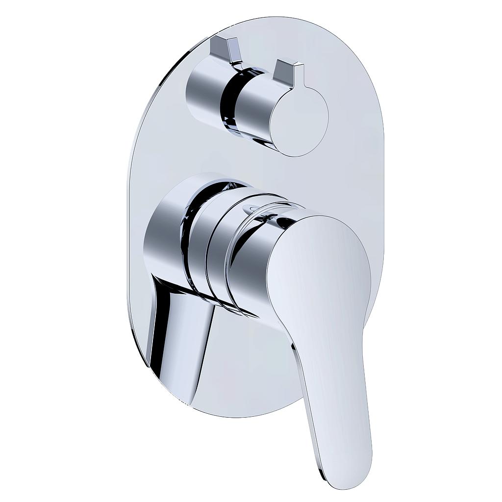 TECOM MISCELATORE INCASSO DOCCIA CROMATO CON DEVIATORE SERIE TIMELESS