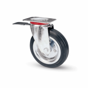 RUOTA INDUSTRIALE GIREVOLE CON FRENO 100X30mm