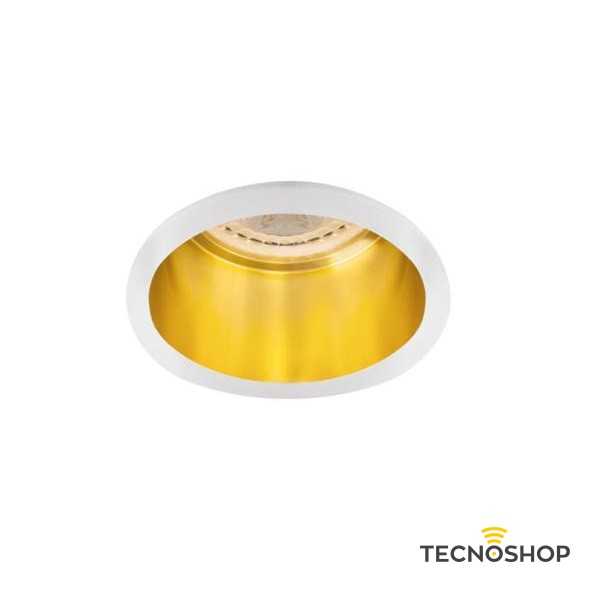 FARETTO BIANCO GU10 CON INTERNO ORO FORO Ø60 D.68mm - immagine 2