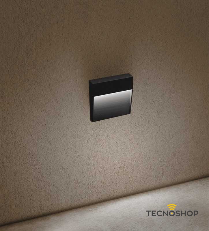 CENTURY SEGNAPASSO QUADRATO NERO "PASEO" 4W 400LM 4000K 105X105 CM - immagine 2