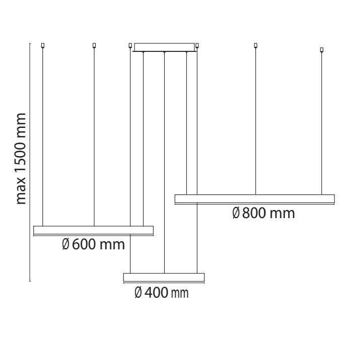 INTEC SOSPENSIONE 3 ANELLI AKROBAT 120W CCT ORO - immagine 3