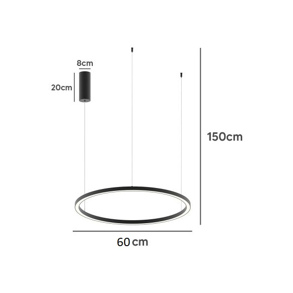 INTEC SOSPENSIONE HOOP CIRCOLARE 30W TRICOLOR D.60mm ORO - immagine 4