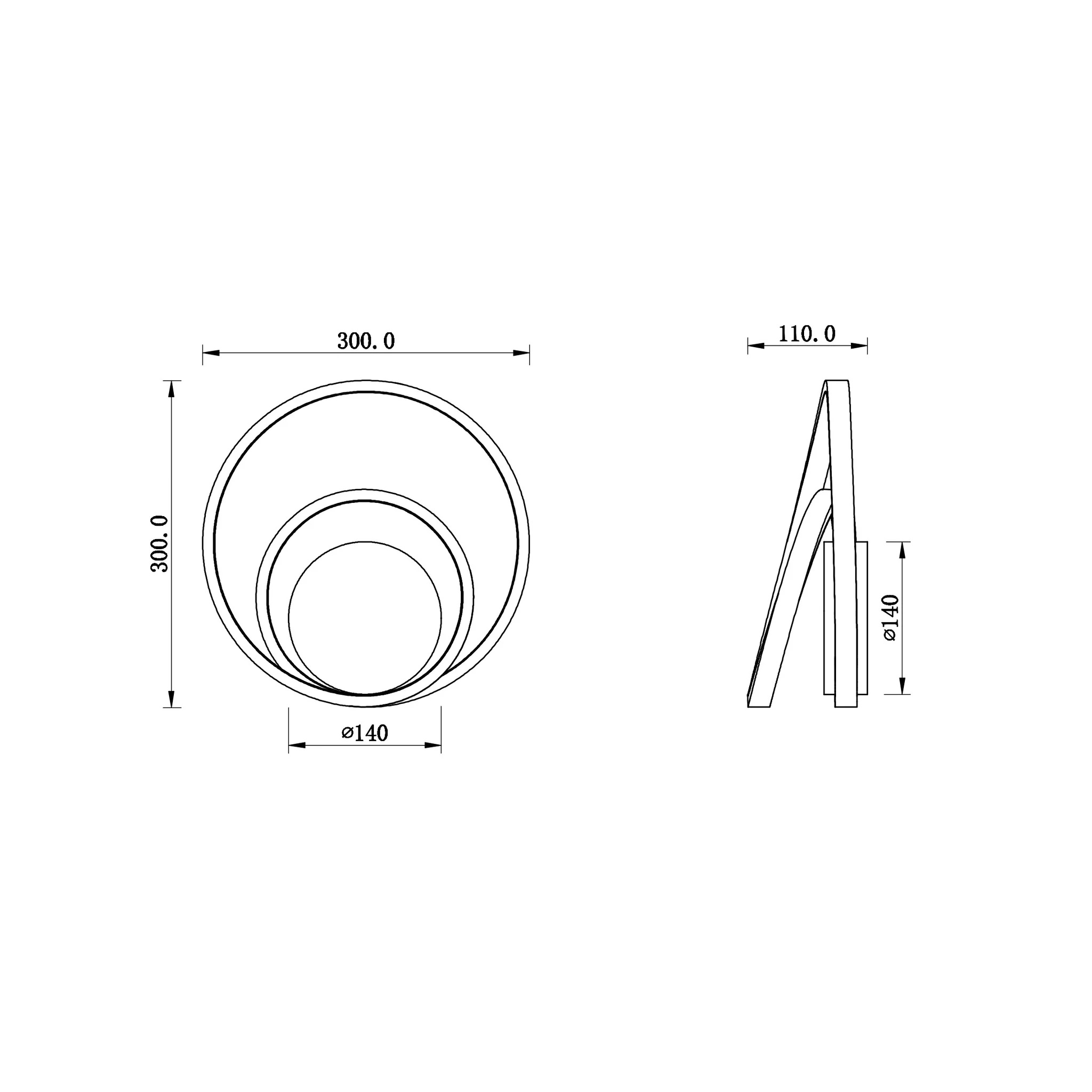 INTEC APPLIQUE LED LIEVE 15W TRICOLOR D.30cm BIANCO - immagine 2