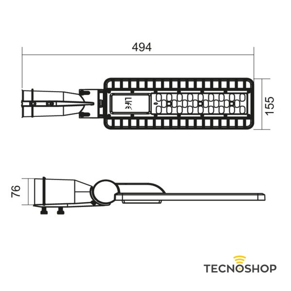 LIFE ARMATURA STRADALE LED 60W 7200Lm 4000K 15° IP66 - immagine 3