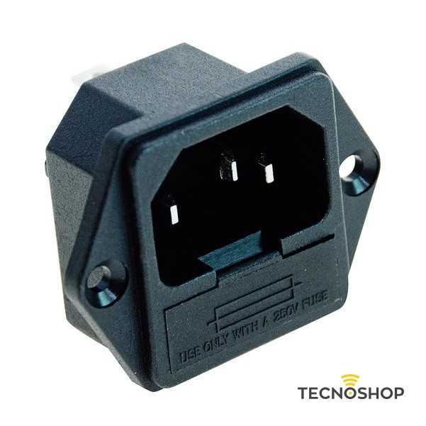 LIFE SPINA TRIPOLARE C14 10A 250V A INCASSO CON PORTAFUSIBILE